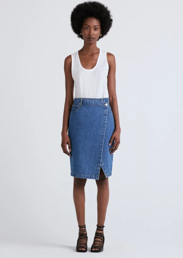 Derek Lam -Aine Asymmetrical Denim Skirt Canal
