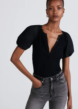Derek Lam -Albane Mixed Media Tee Midnight