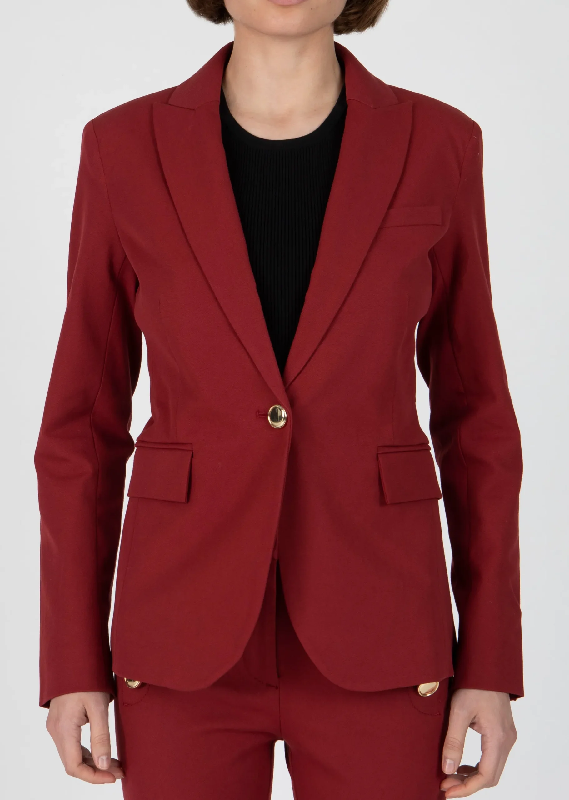 Derek Lam -Allie Single Button Blazer Merlot