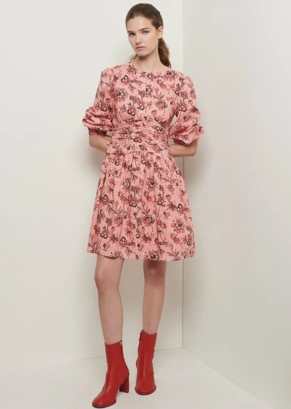 Derek Lam -Amelia Gathered Dress Peach Multi