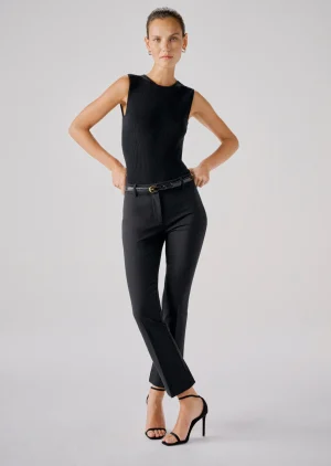 Derek Lam -Ariana Muscle Ribbed Sweater Tank Black