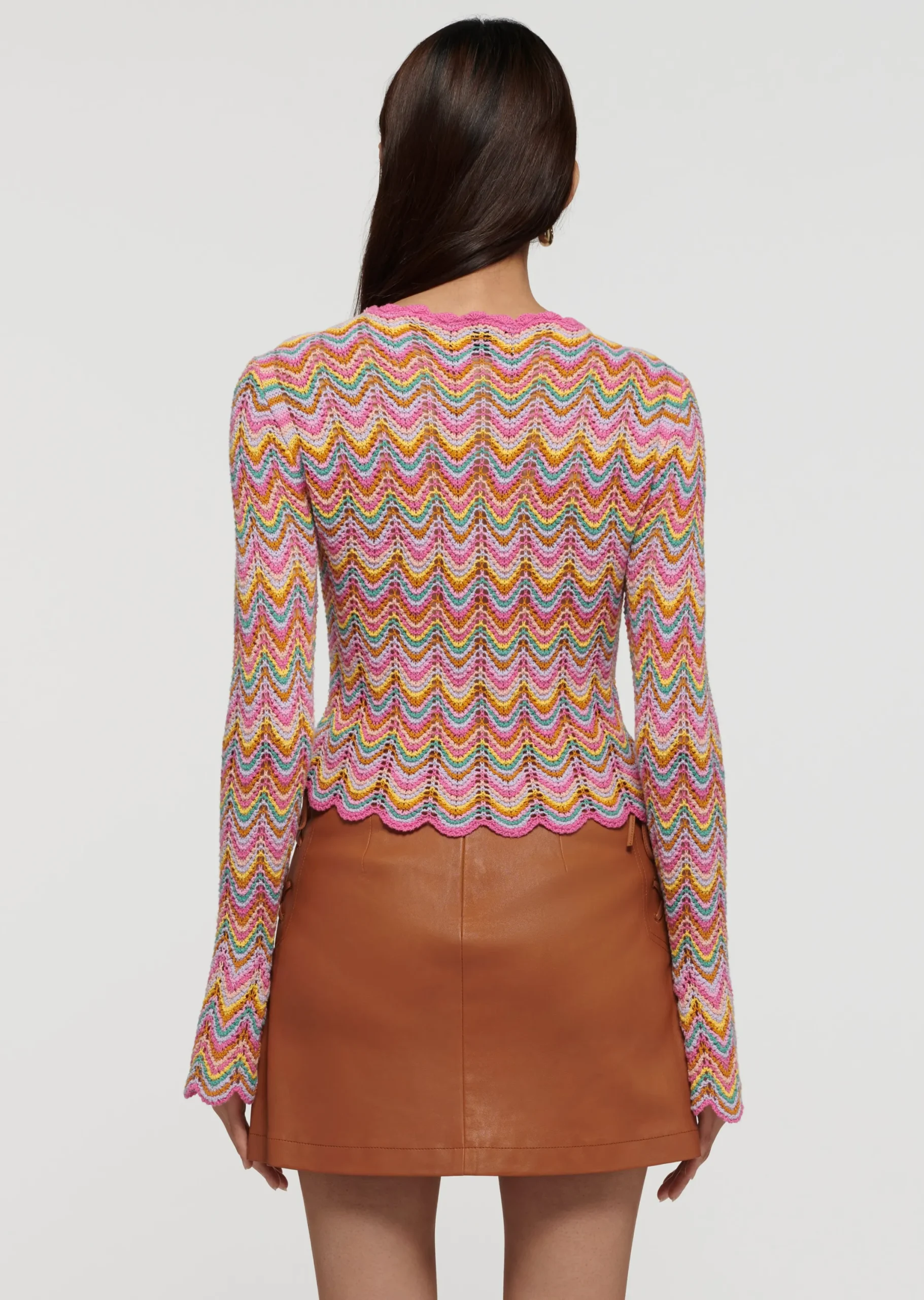 Derek Lam -Arya Scallopped Cardigan Multi
