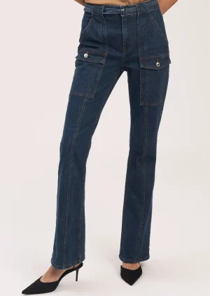 Derek Lam -Aspen High-Rise Flare Jean Dark Wash