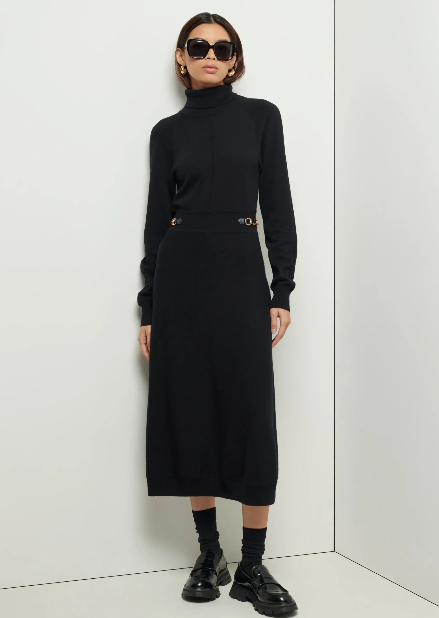 Derek Lam -Becky Sweater Dress Black