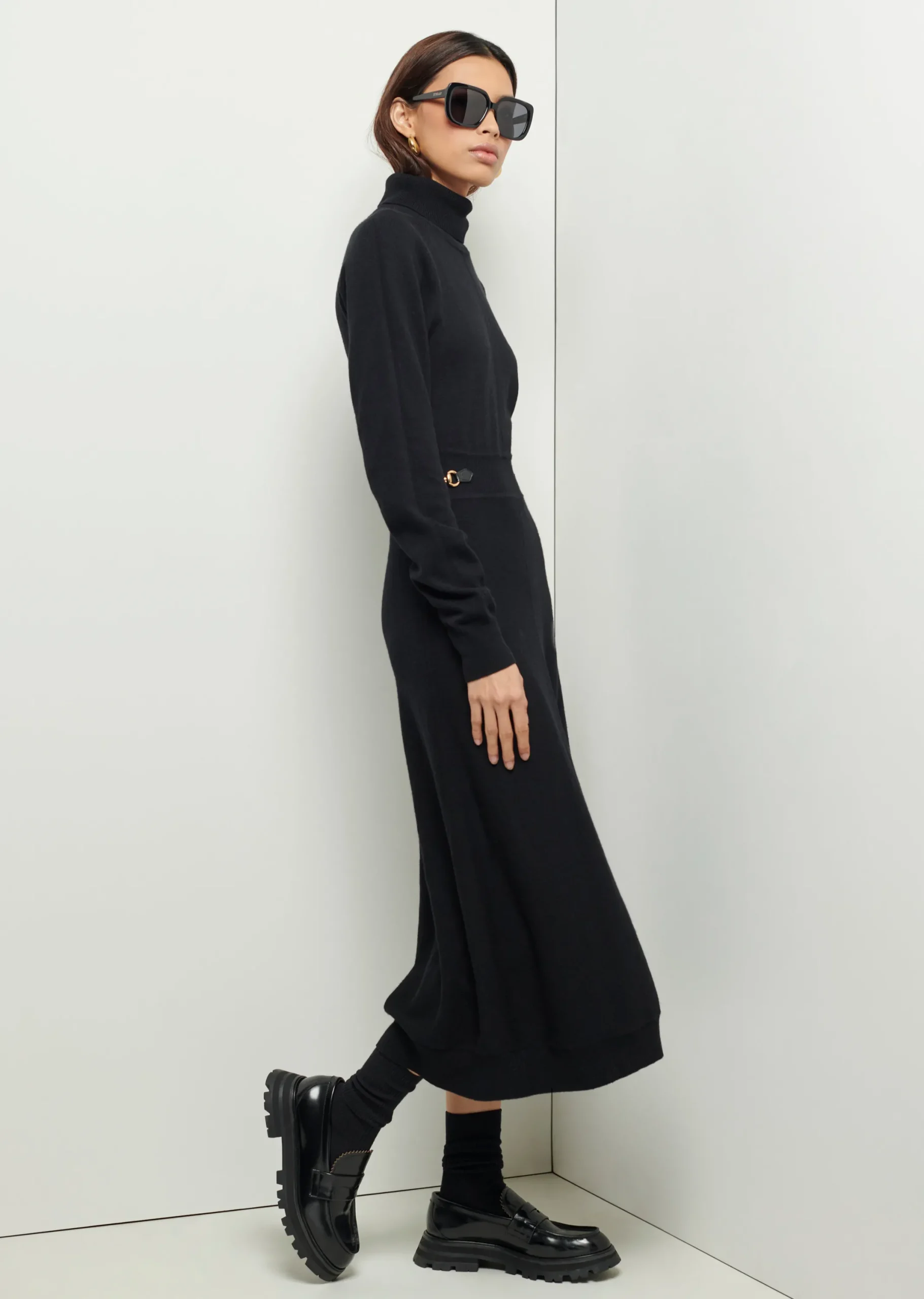 Derek Lam -Becky Sweater Dress Black
