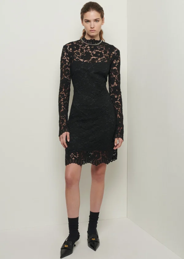 Derek Lam -Britney Long Sleeve Mock Neck Dress Black