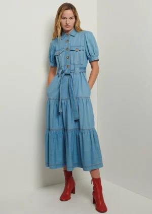 Derek Lam -Buffy Utility Dress Light Wash