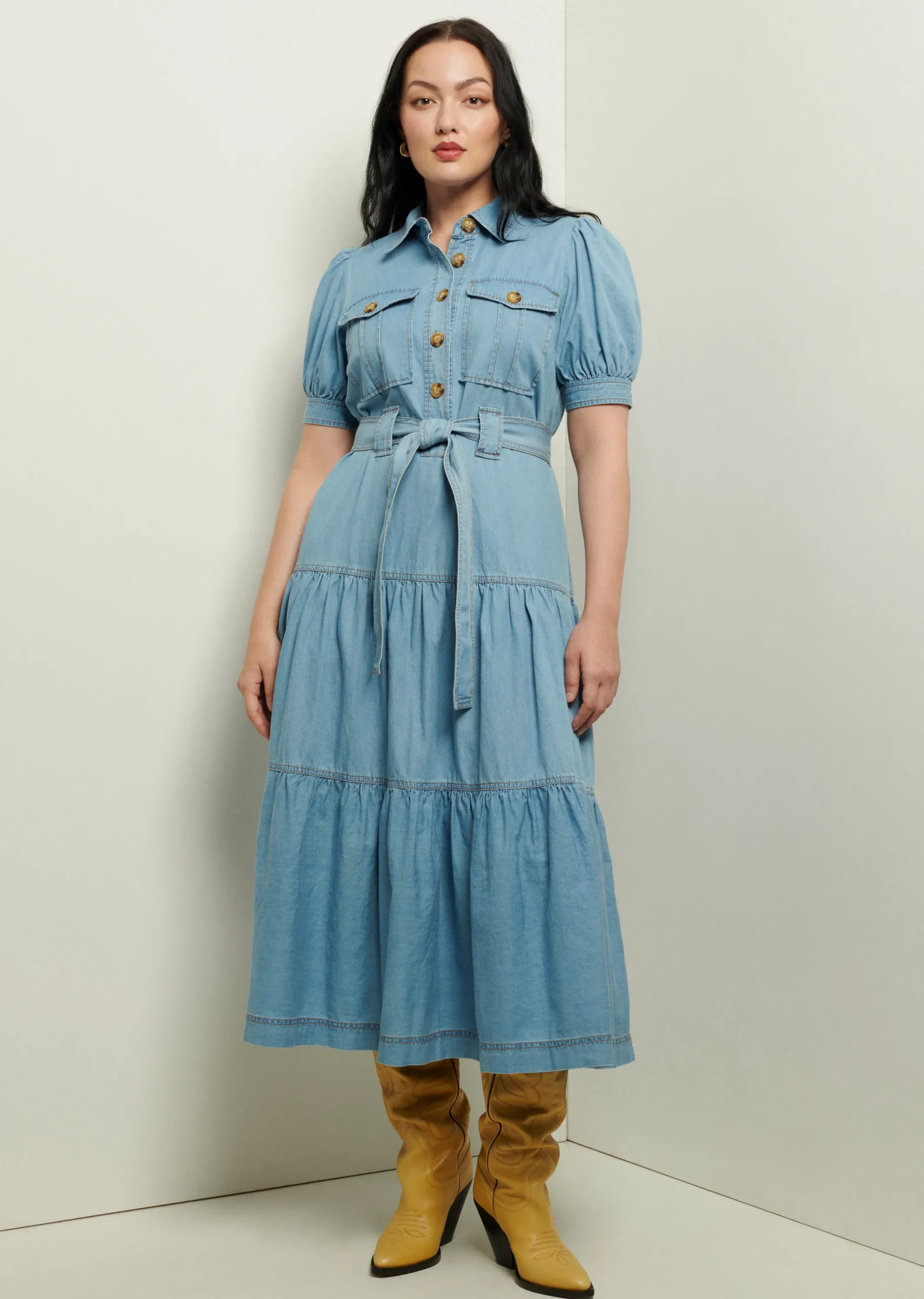 Derek Lam -Buffy Utility Dress Light Wash