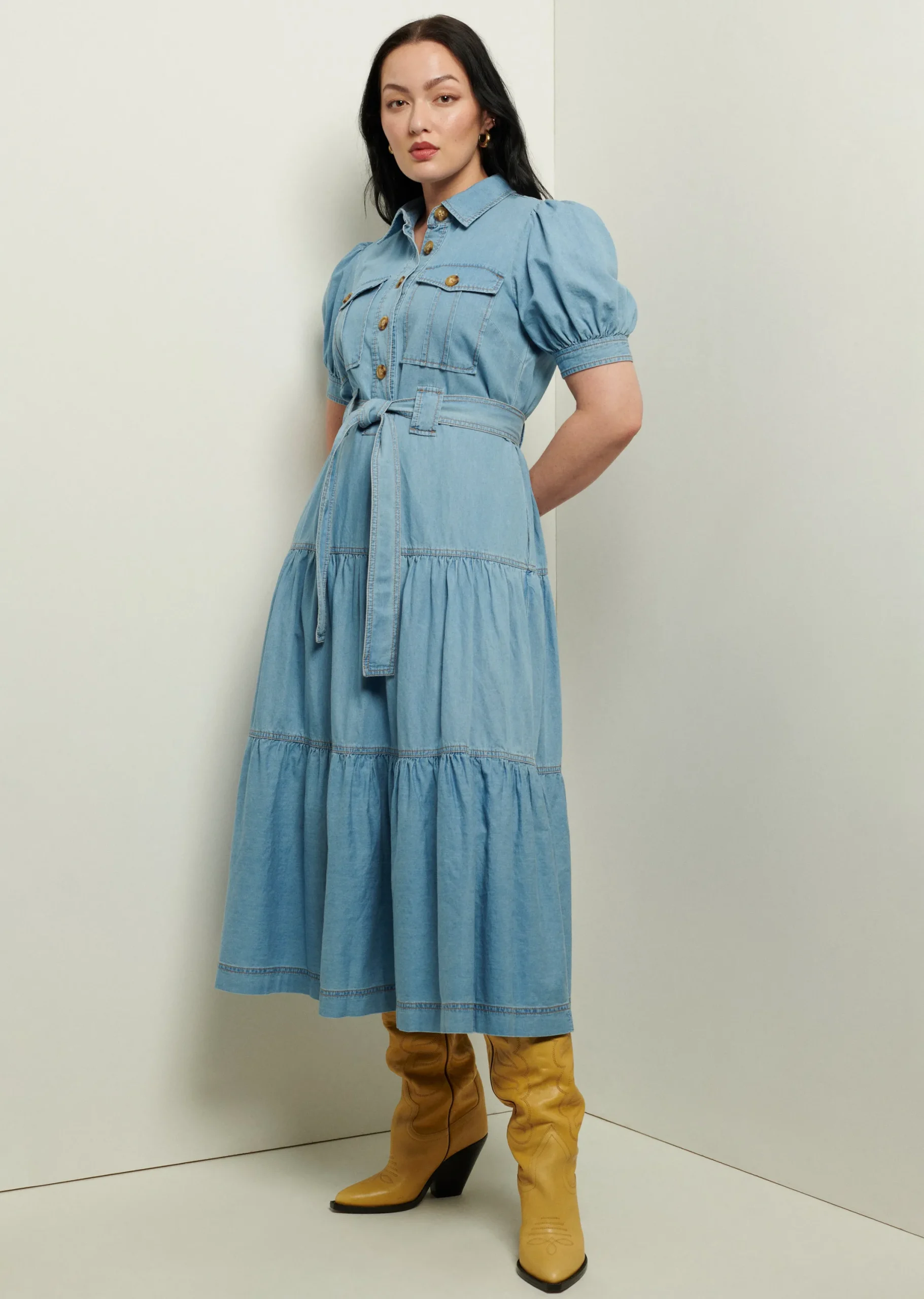Derek Lam -Buffy Utility Dress Light Wash