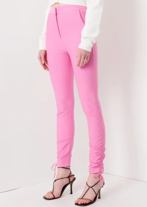 Derek Lam -Camryn Ruched Slim Pants Bright Pink
