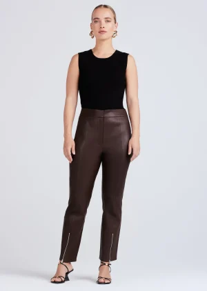 Derek Lam -Casimir Slim Zip Pants Chocolate