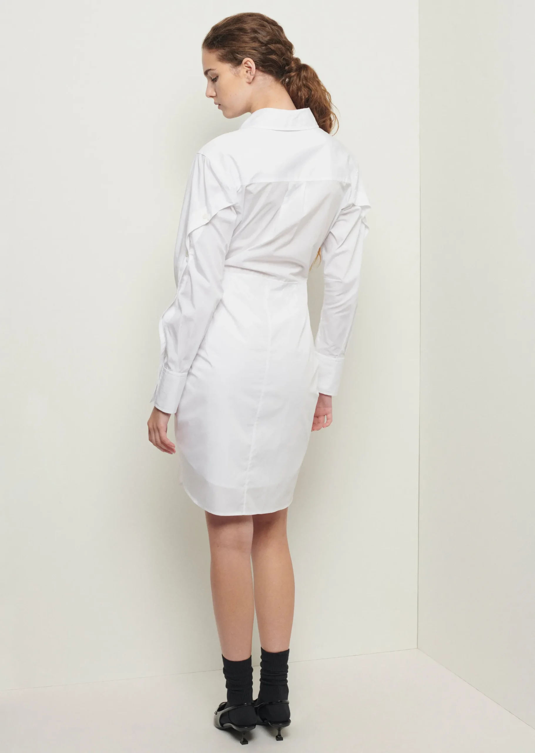 Derek Lam -Charlotte Tie Waist Shirt Dress White