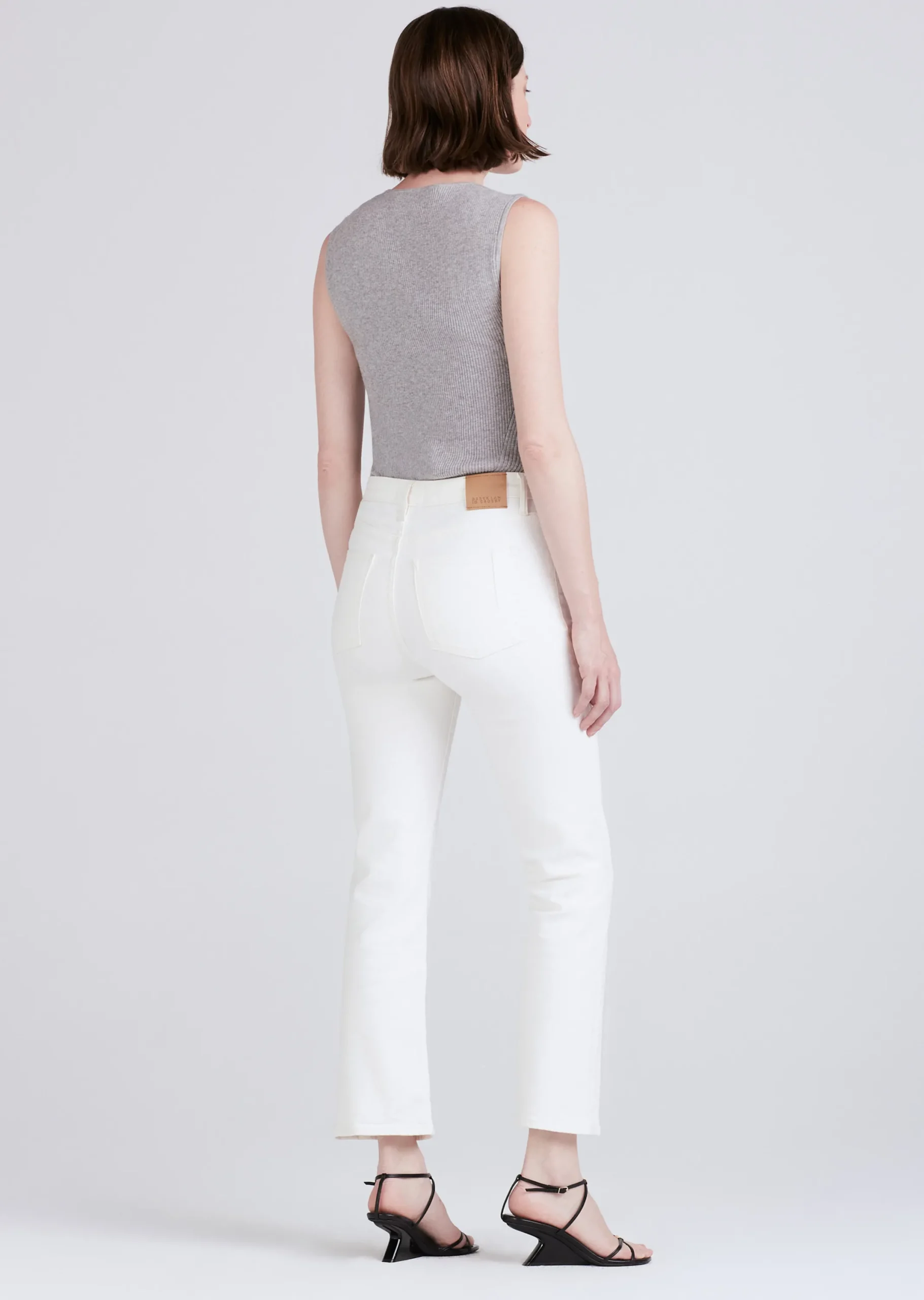 Derek Lam -Crosby High Rise Crop Flare Jeans Ivory