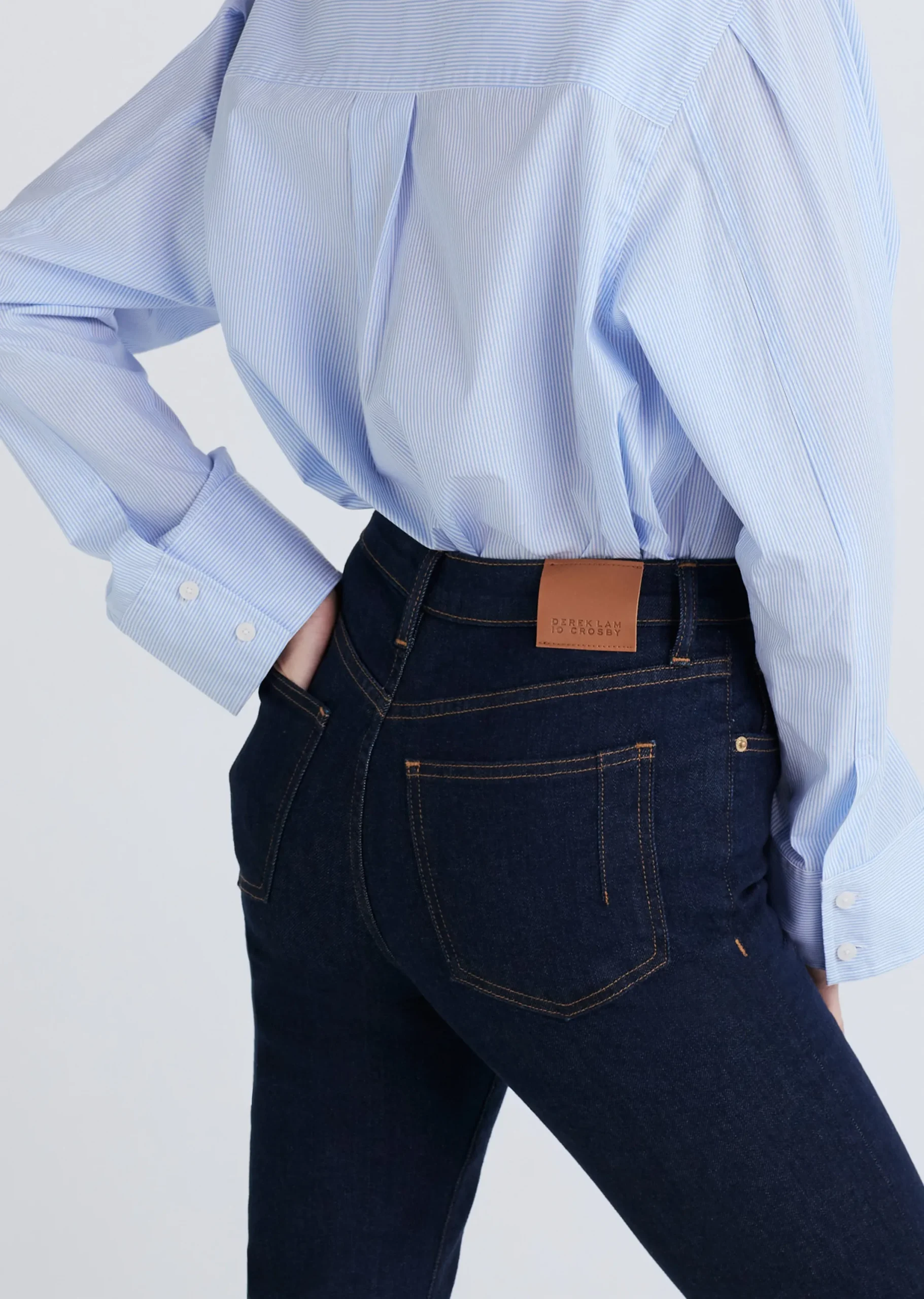 Derek Lam -Drew High Rise Crop Straight Park Rinse