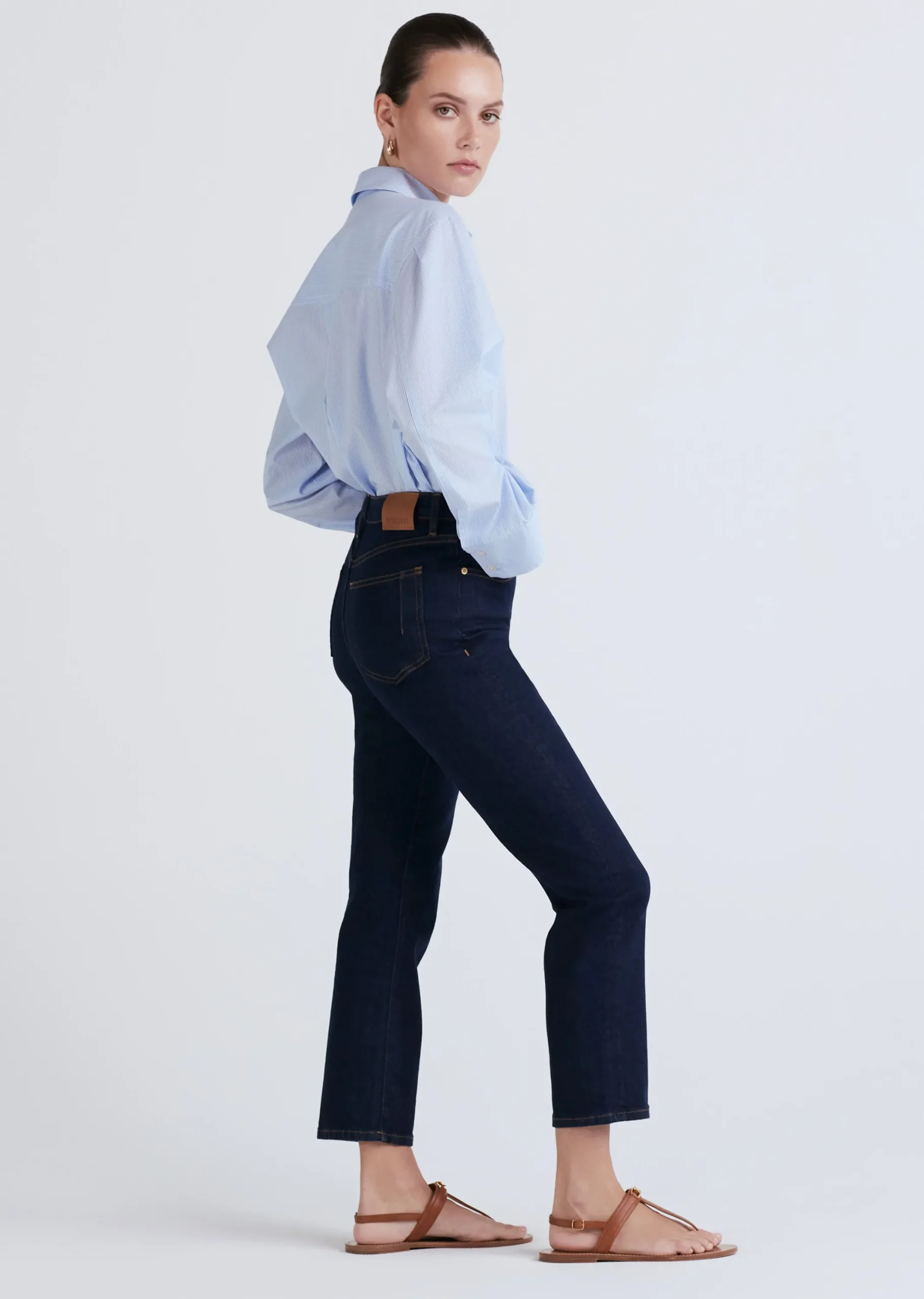 Derek Lam -Drew High Rise Crop Straight Park Rinse