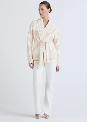 Derek Lam -Elowen Shawl Collar Cardigan Ecru-Ivory