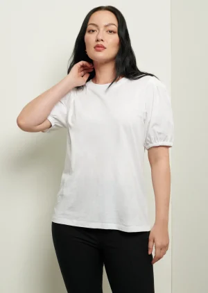 Derek Lam -Eva Puff Sleeve T-Shirt Optic White