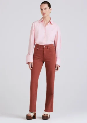 Derek Lam -Faye High Rise Wide Leg Terra Cotta