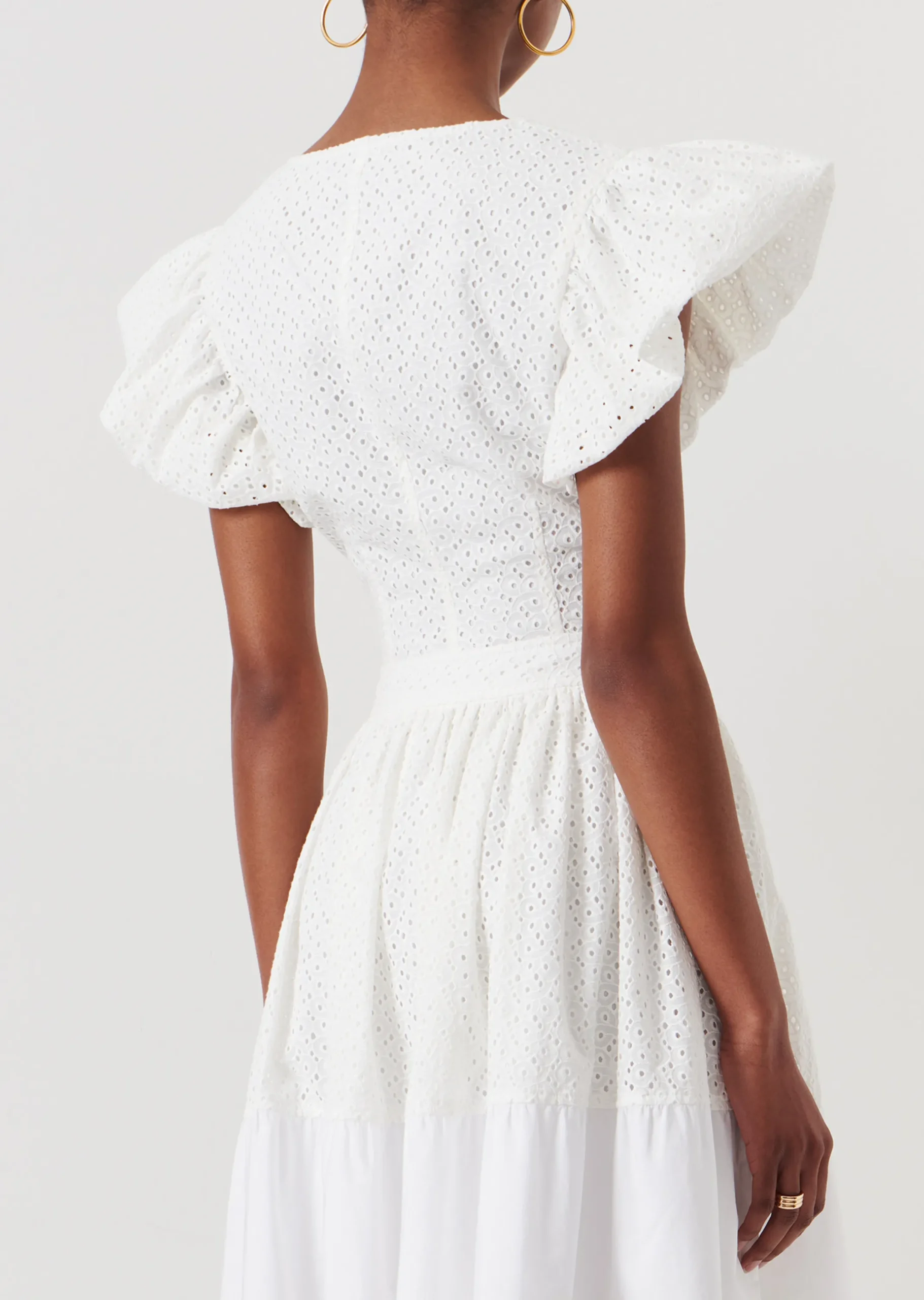 Derek Lam -Genna Balloon Sleeve Bustier Top White