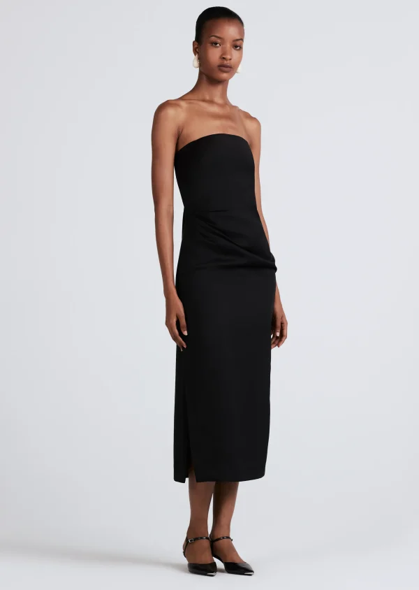 Derek Lam -Harriet Strapless Midi Dress Black