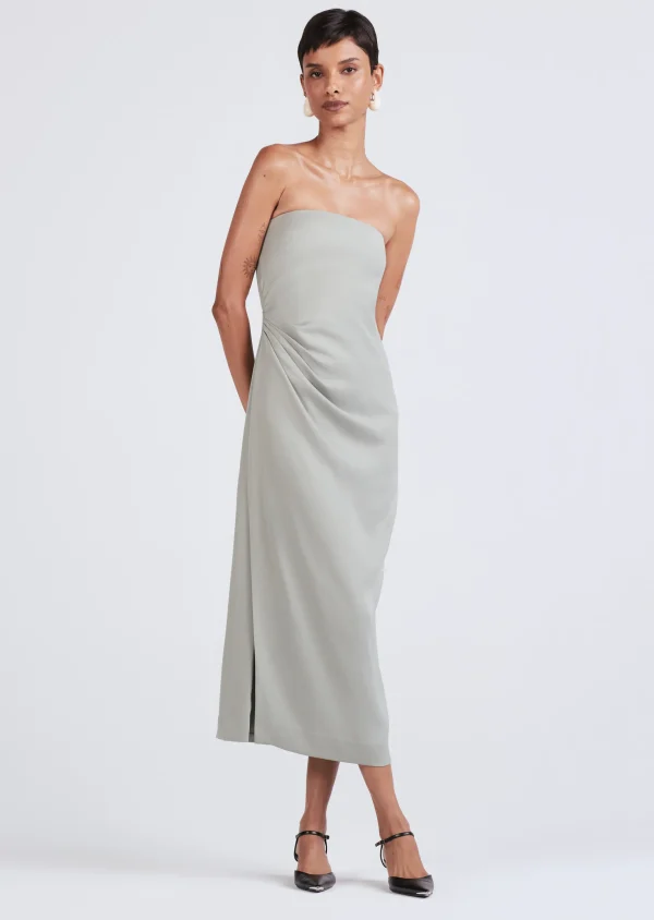 Derek Lam -Harriet Strapless Midi Dress Sage