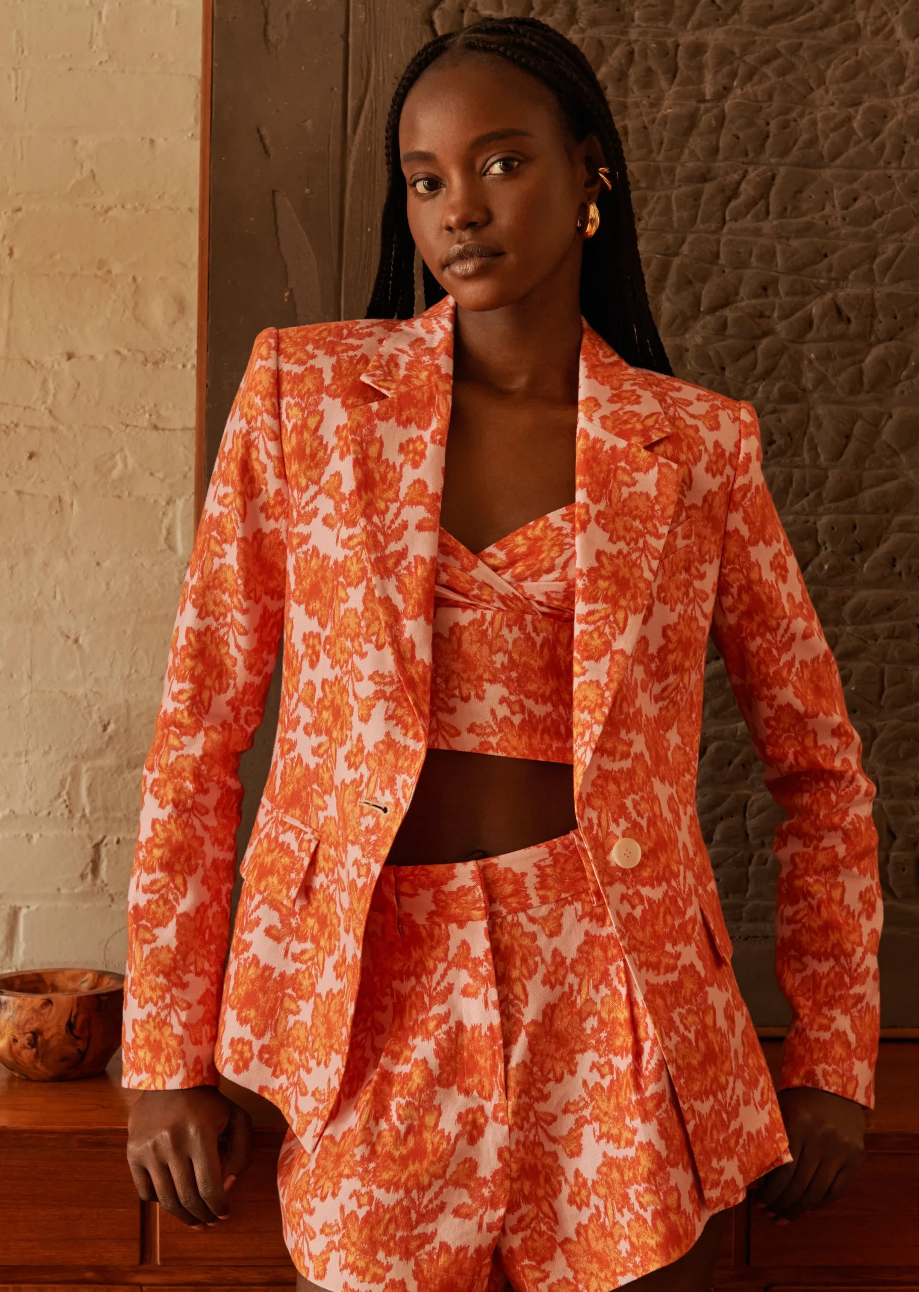 Derek Lam -Irina Single Breasted Jacket Orange-Rose