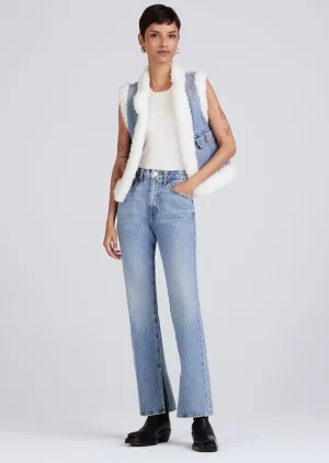 Derek Lam -Jaime Shearling Lined Denim Vest Sutton Vintage