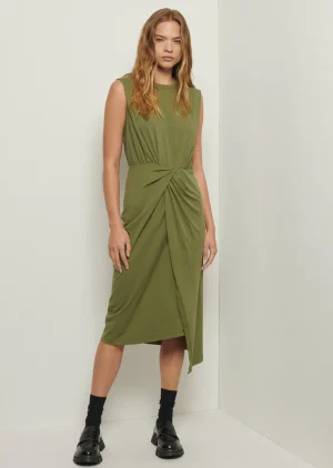 Derek Lam -Landry T-Shirt Dress With Twist Wrap Detail Fatigue