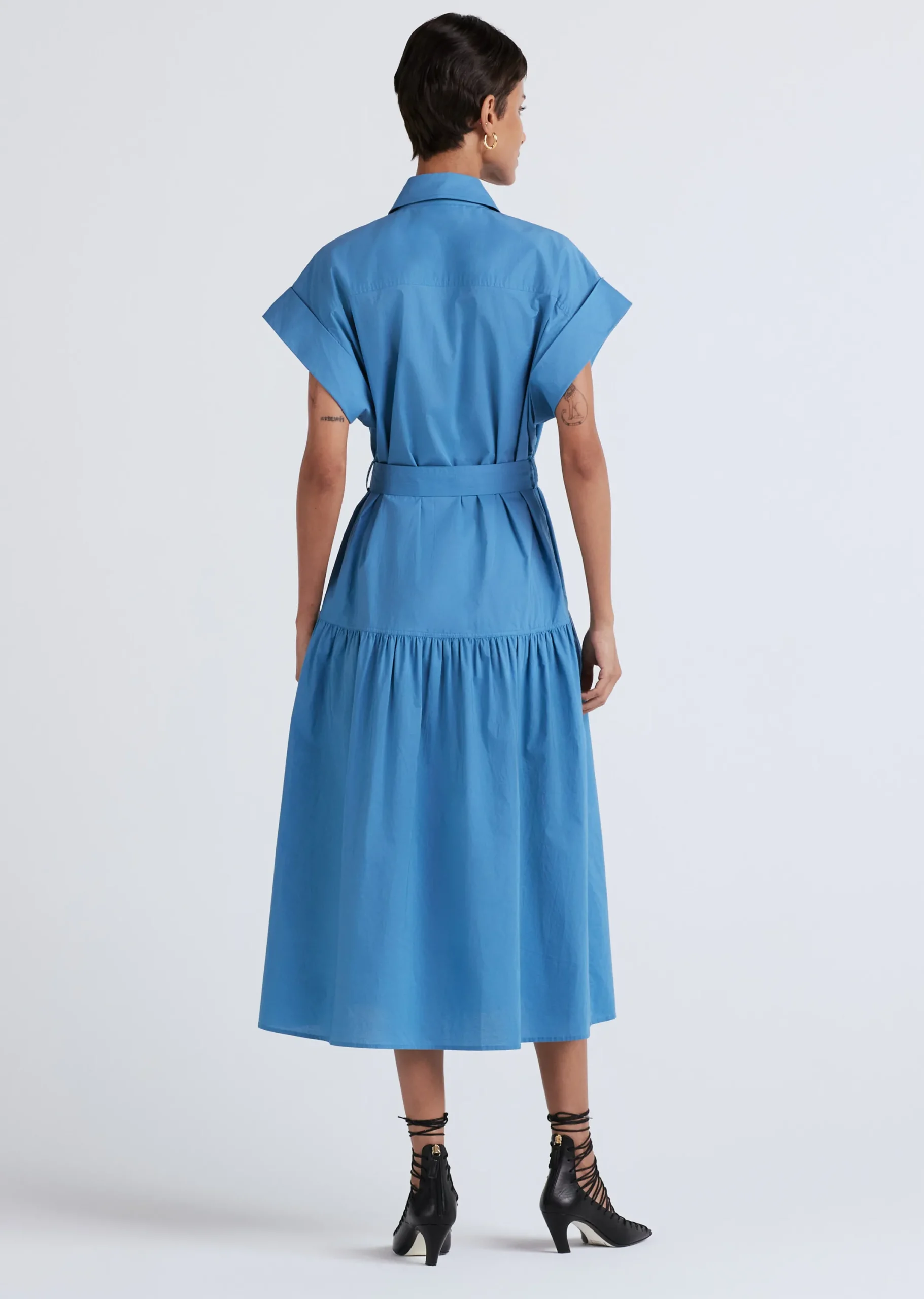Derek Lam -Laurel Sleeveless Shirt Dress Steel Blue