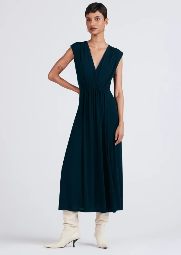 Derek Lam -Lea Sleeveless Front Midi Dress Midnight