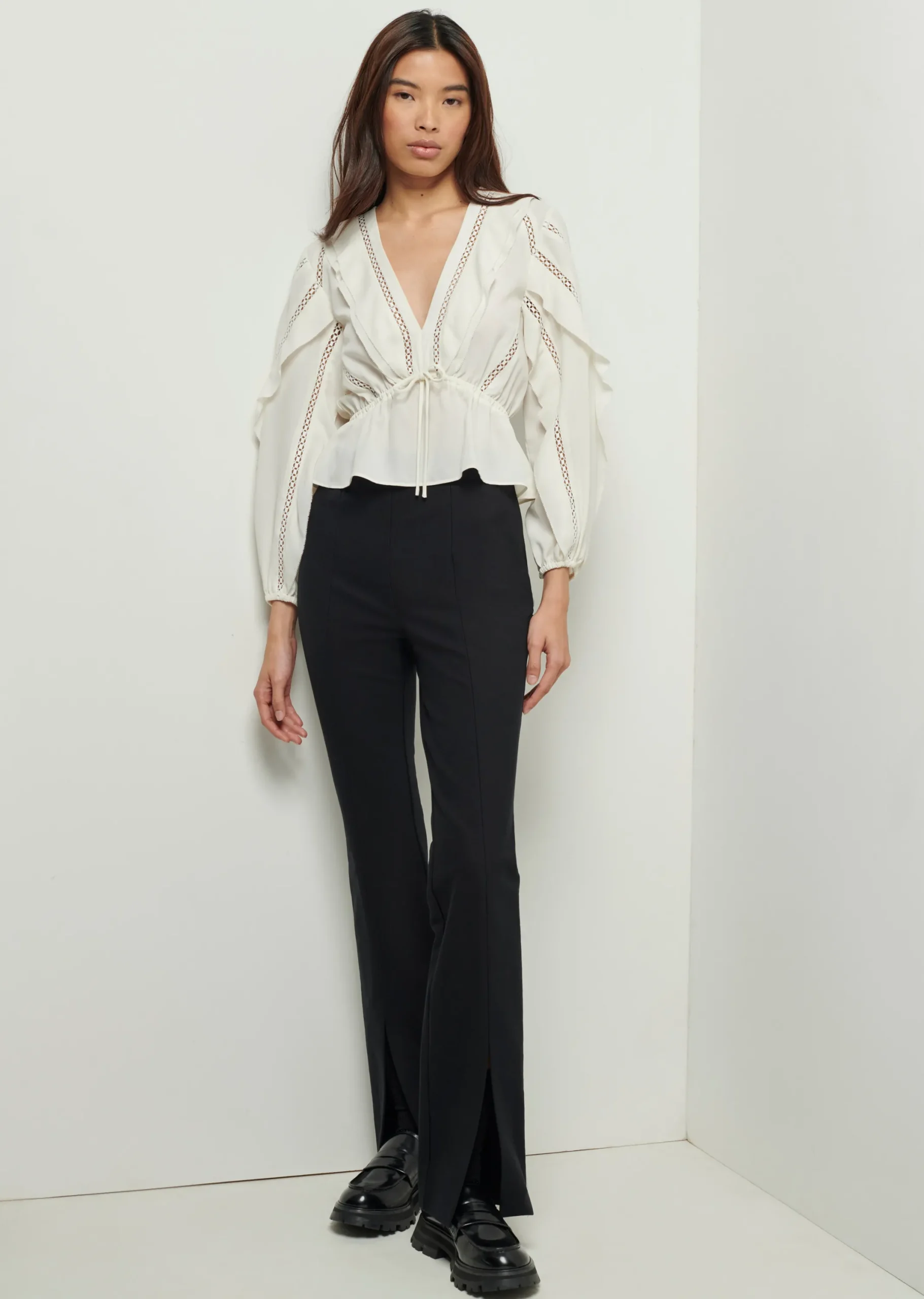 Derek Lam -Lucia Front Slit Trousers Black