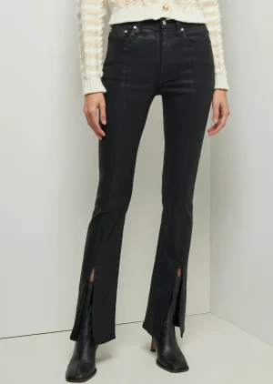 Derek Lam -Lucia High Rise Kick Flare Jeans Coated Black