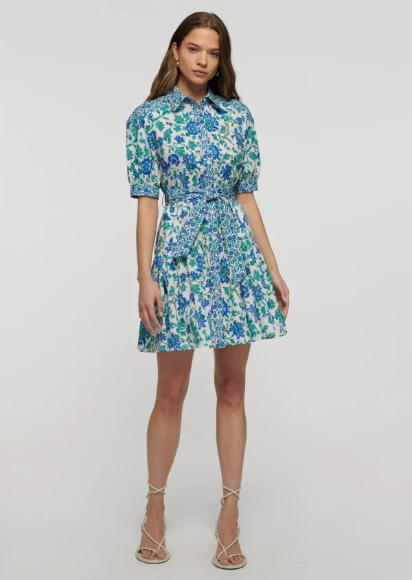 Derek Lam -Luma A-Line Shirt Dress Blue Multi