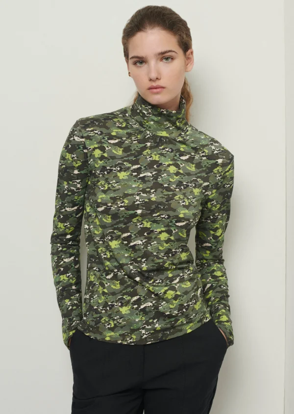 Derek Lam -Lux Long Sleeve Turtleneck Olive Multi