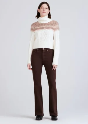 Derek Lam -Marcella Cable Knit And Fair Isle Turtleneck Ivory