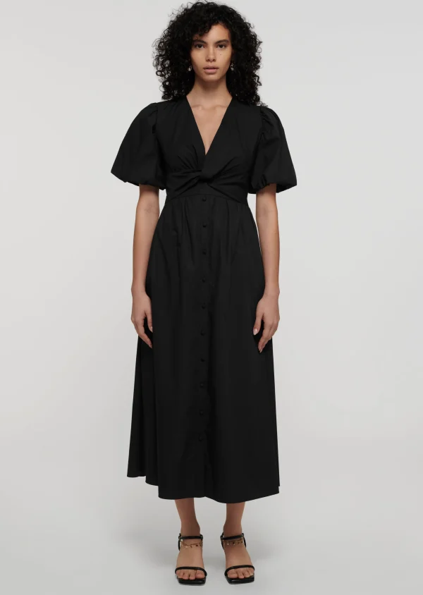 Derek Lam -Maya Twist Front Maxi Dress Black