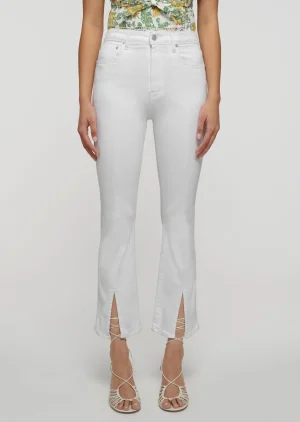 Derek Lam -Mira Front Slit Crop Flare Jeans White