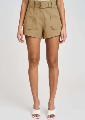 Derek Lam -Monterey Belted Shorts Khaki