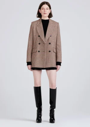 Derek Lam -Raquel Double Breasted Peacoat Khaki Multi