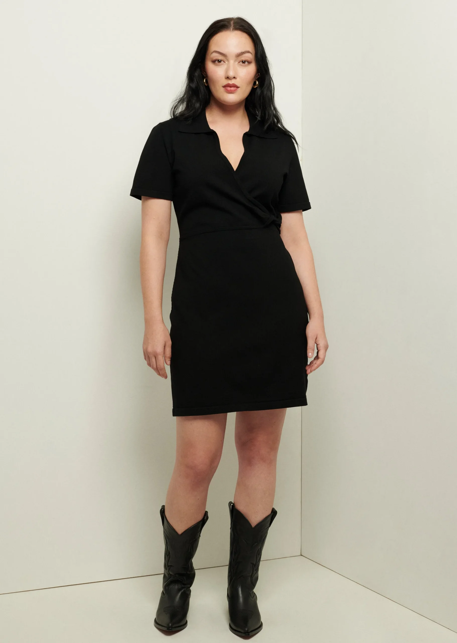 Derek Lam -Raylen Twist Sweater Dress Black