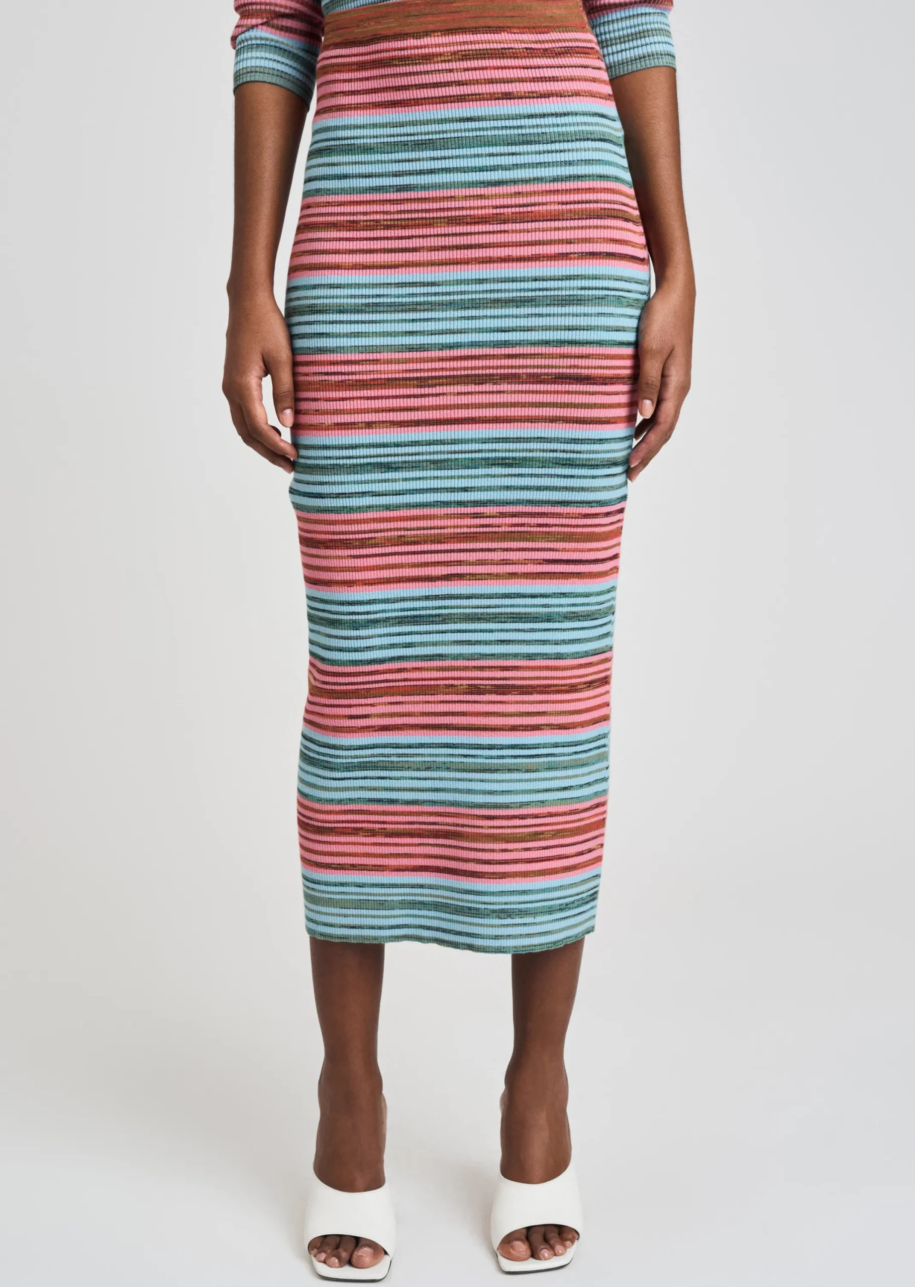 Derek Lam -Riviera Pencil Skirt Multicolor Space Dye