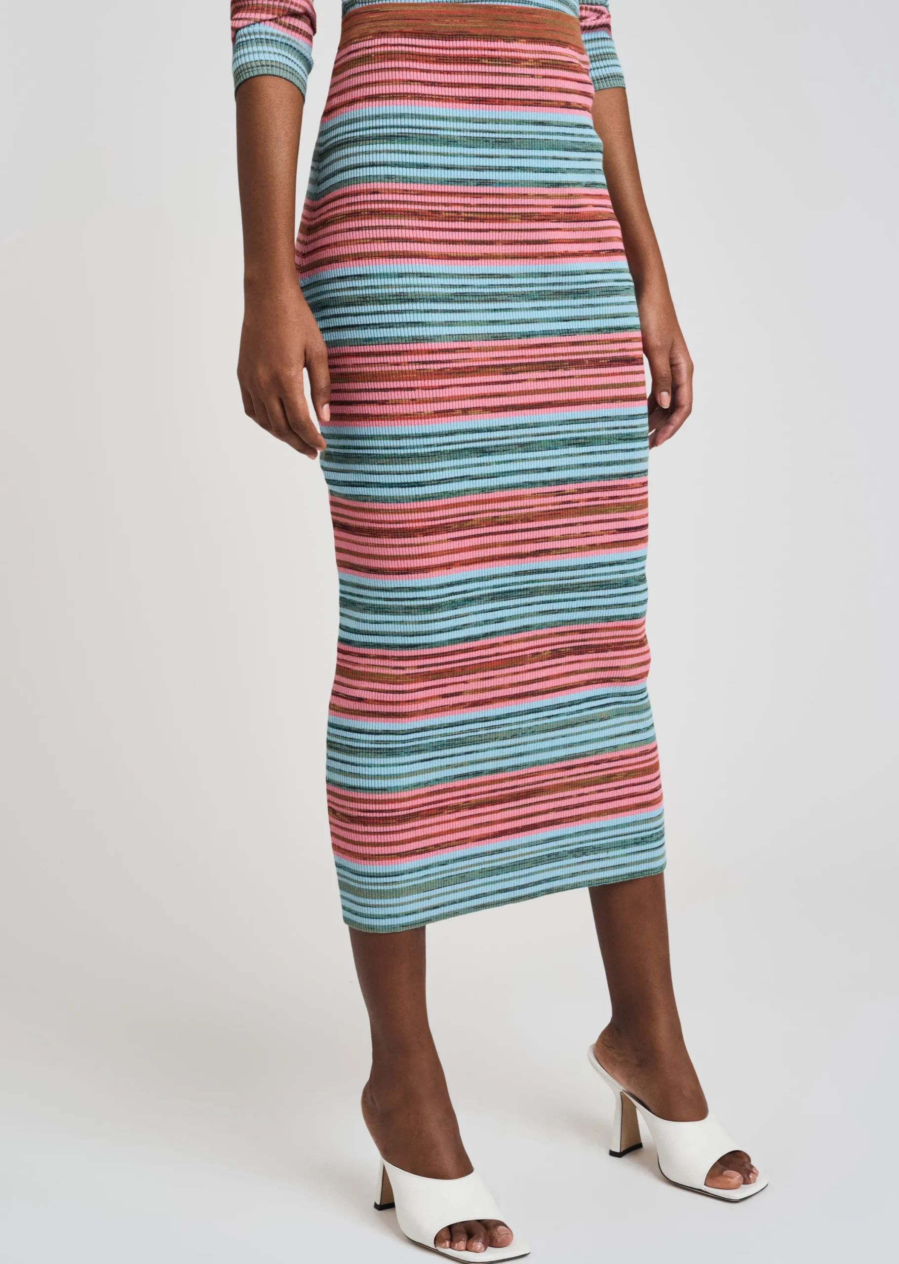 Derek Lam -Riviera Pencil Skirt Multicolor Space Dye