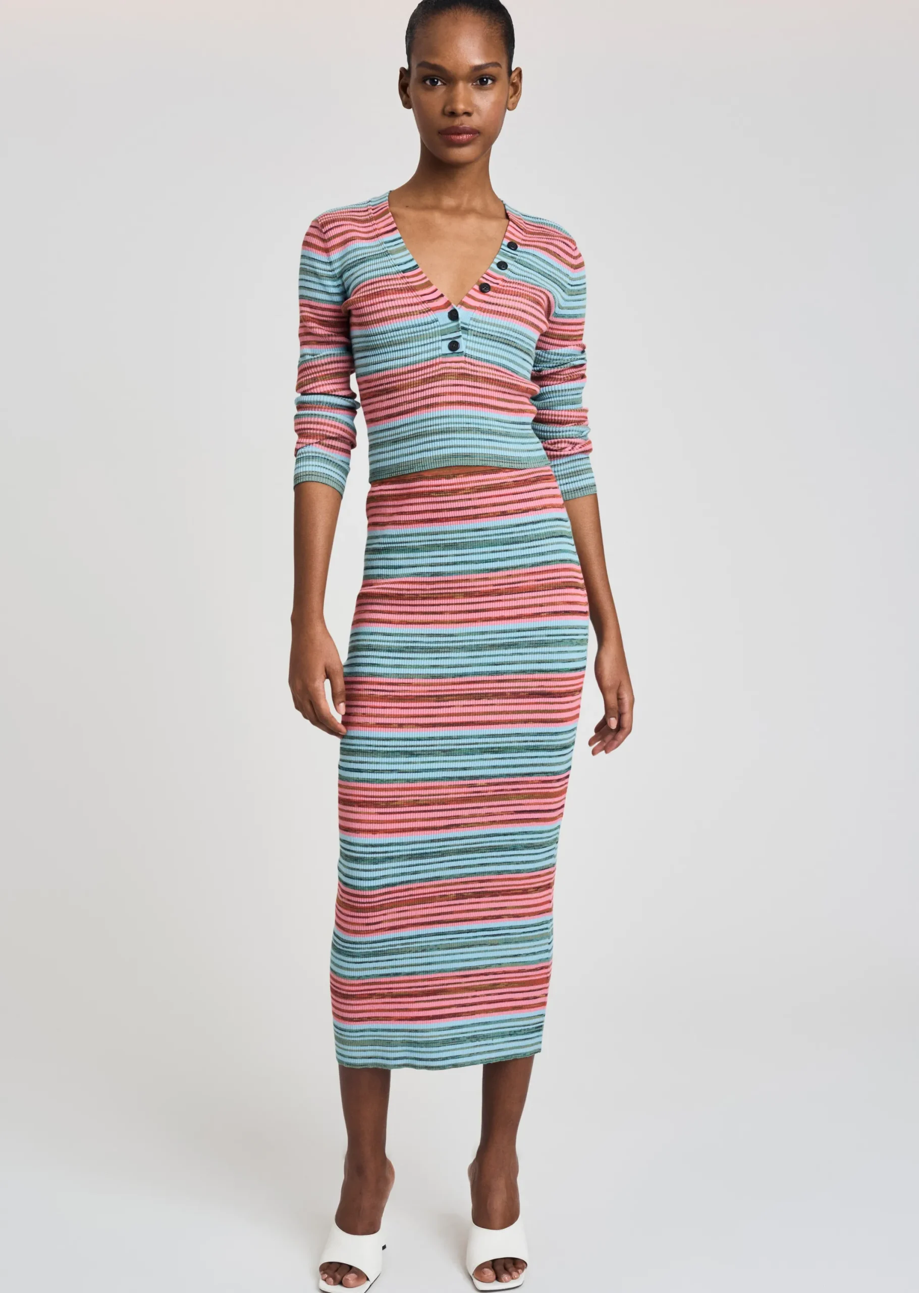 Derek Lam -Riviera Pencil Skirt Multicolor Space Dye