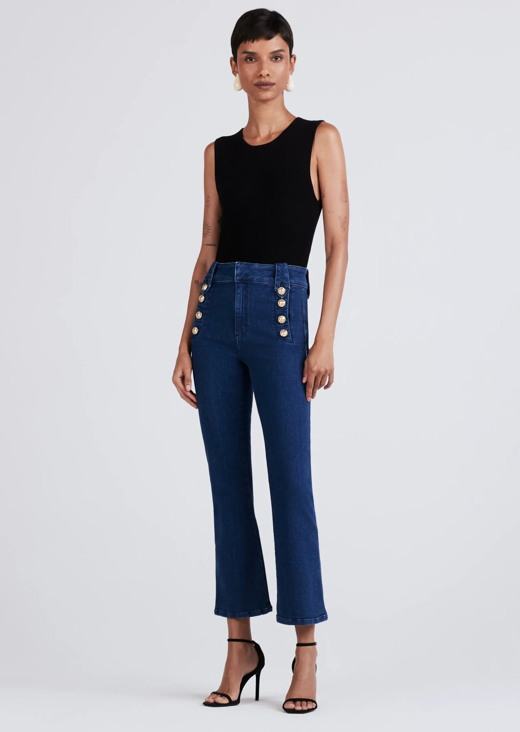 Derek Lam -Robertson Crop Flare Jeans Dark Wash