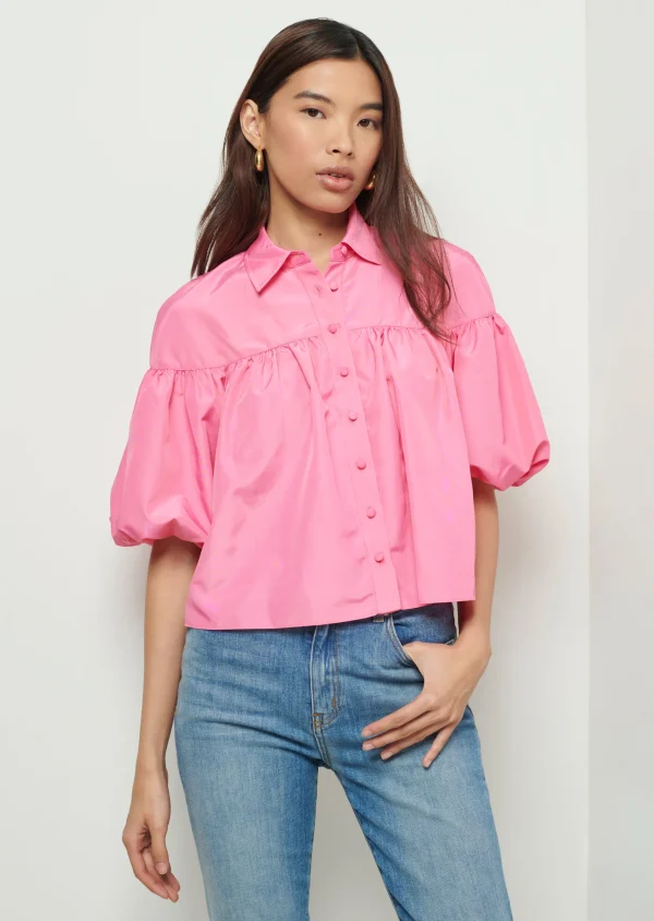 Derek Lam -Rosa Balloon Sleeve Shirt Carnation