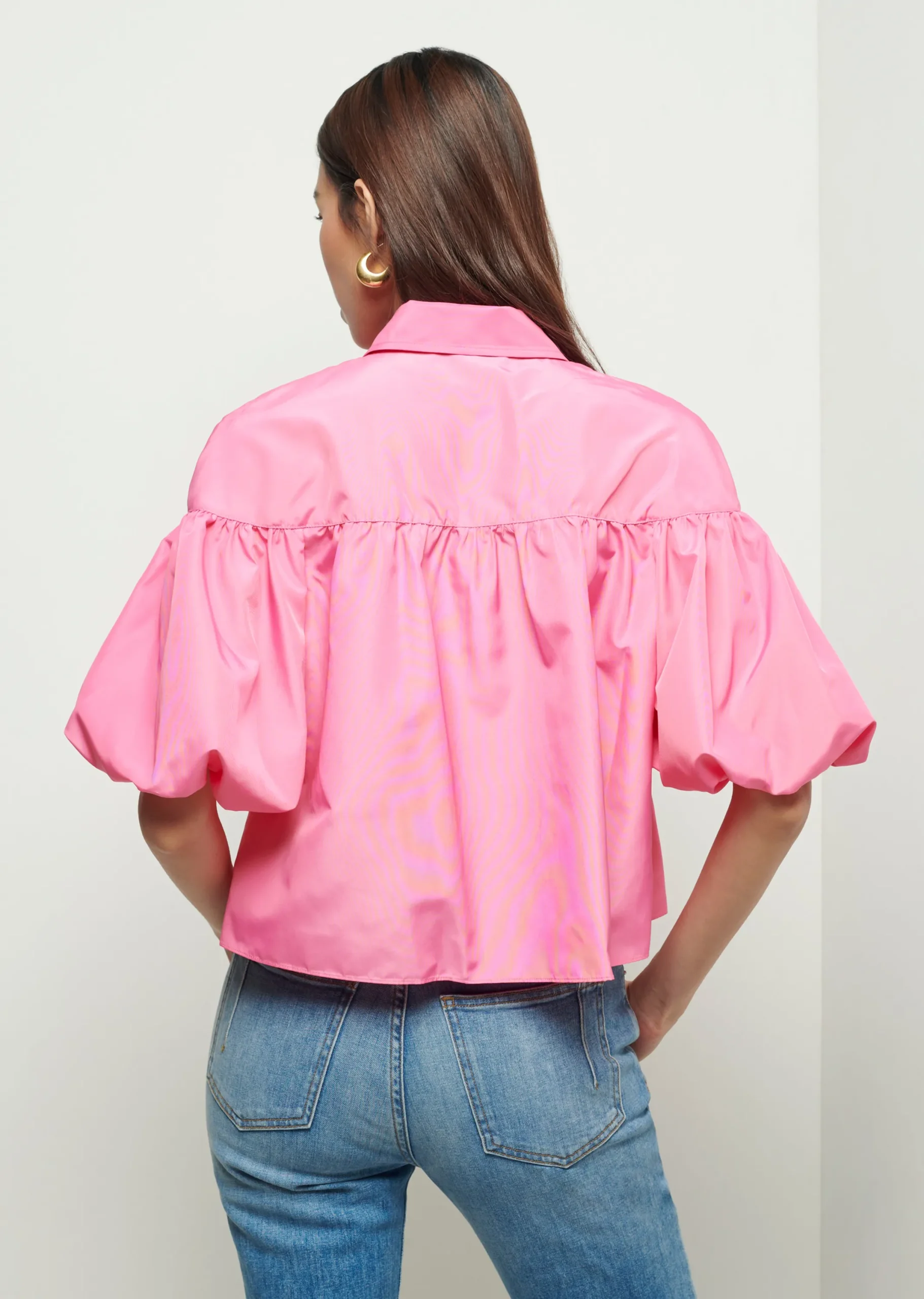 Derek Lam -Rosa Balloon Sleeve Shirt Carnation