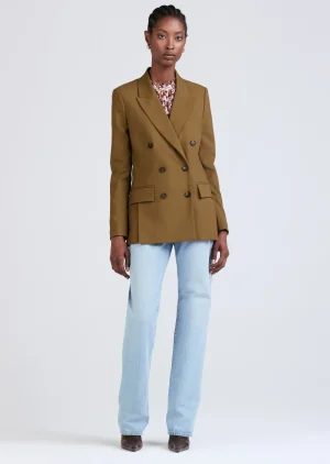 Derek Lam -Sandra Double Breasted Slit Blazer Moss