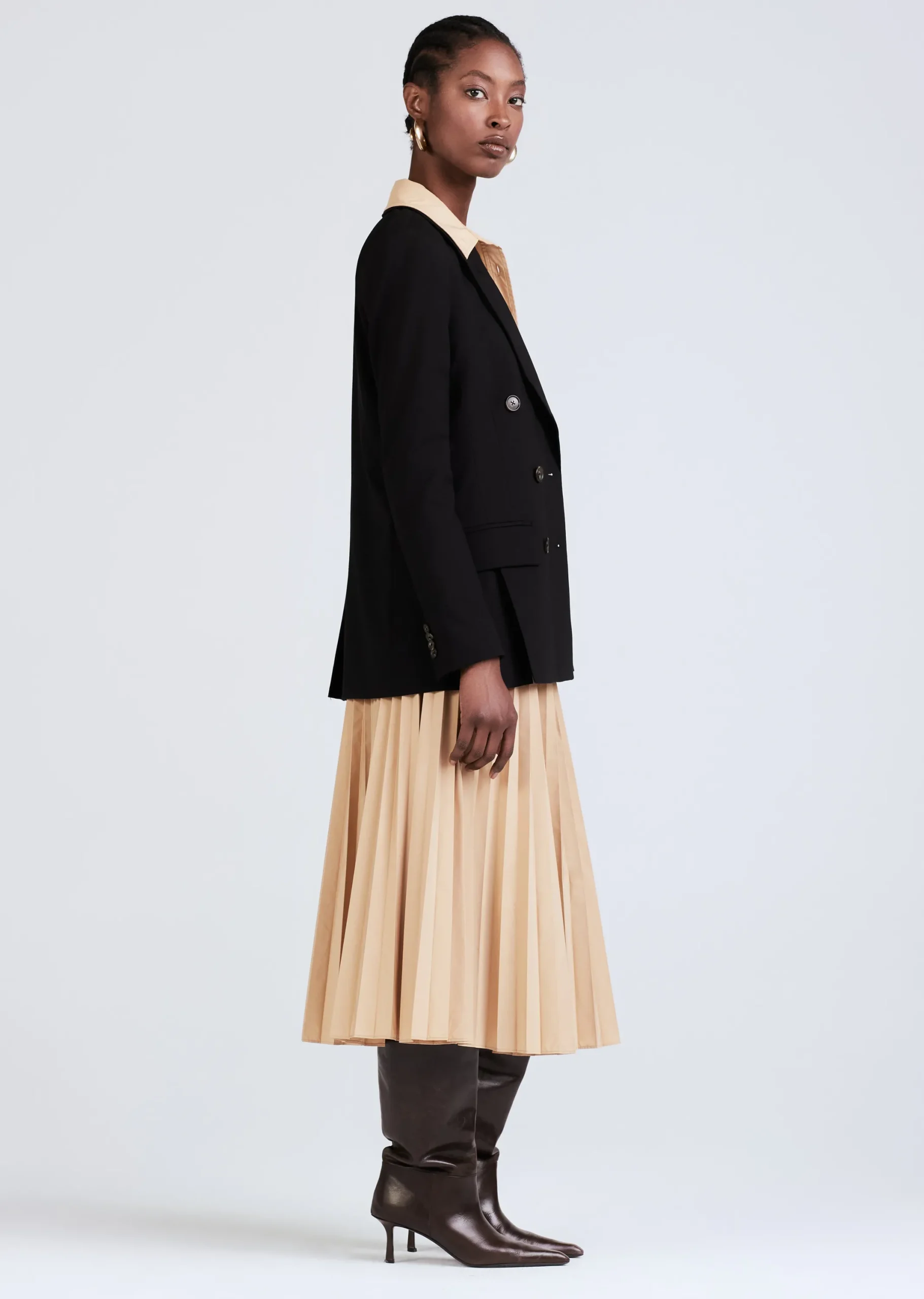 Derek Lam -Sandra Double Breasted Slit Blazer Black