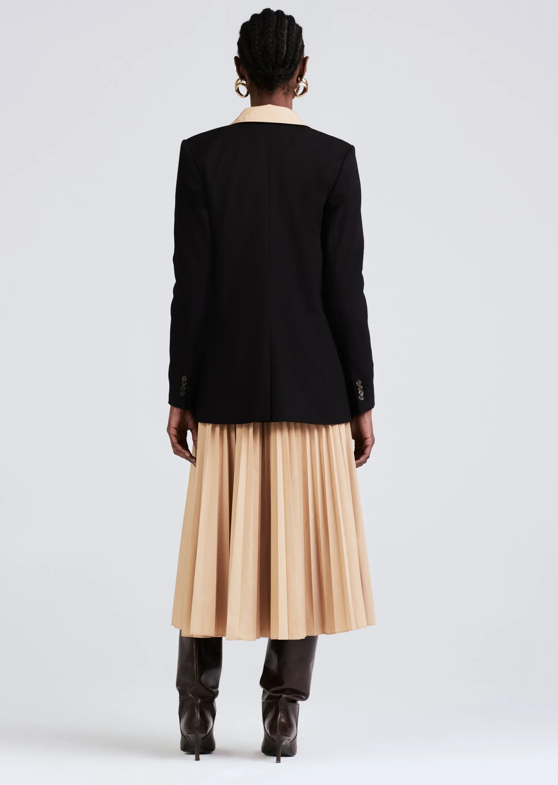 Derek Lam -Sandra Double Breasted Slit Blazer Black