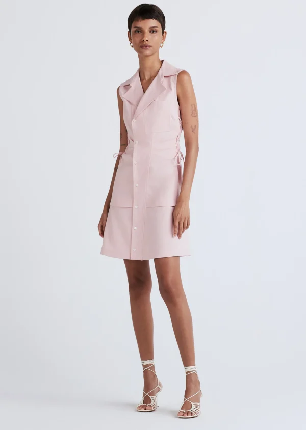 Derek Lam -Serena Lace Up Shirt Dress Pink